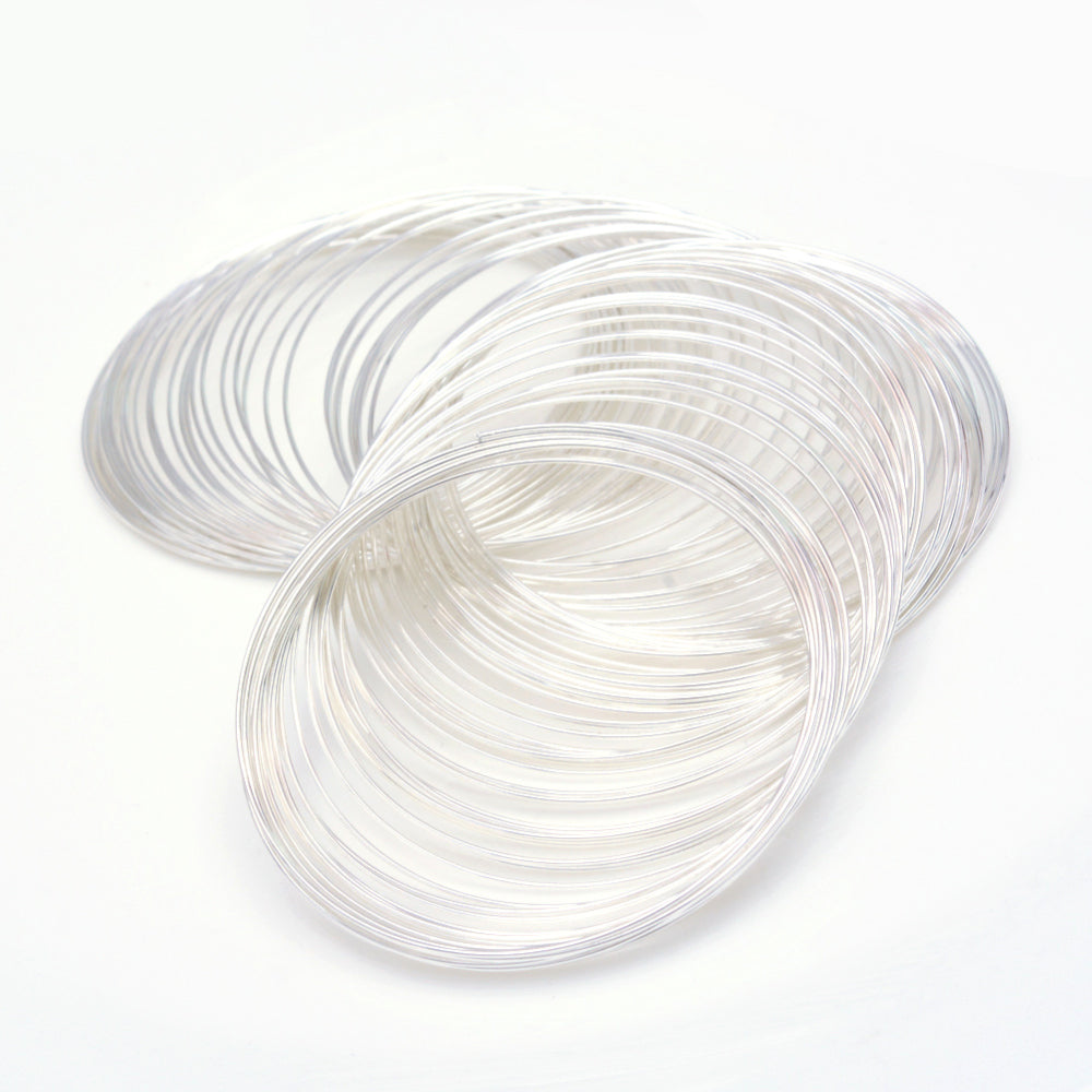Silver Plated Bracelet Memory Wire – 50 Turns – Approx 2.3-2.4 Inch Diameter