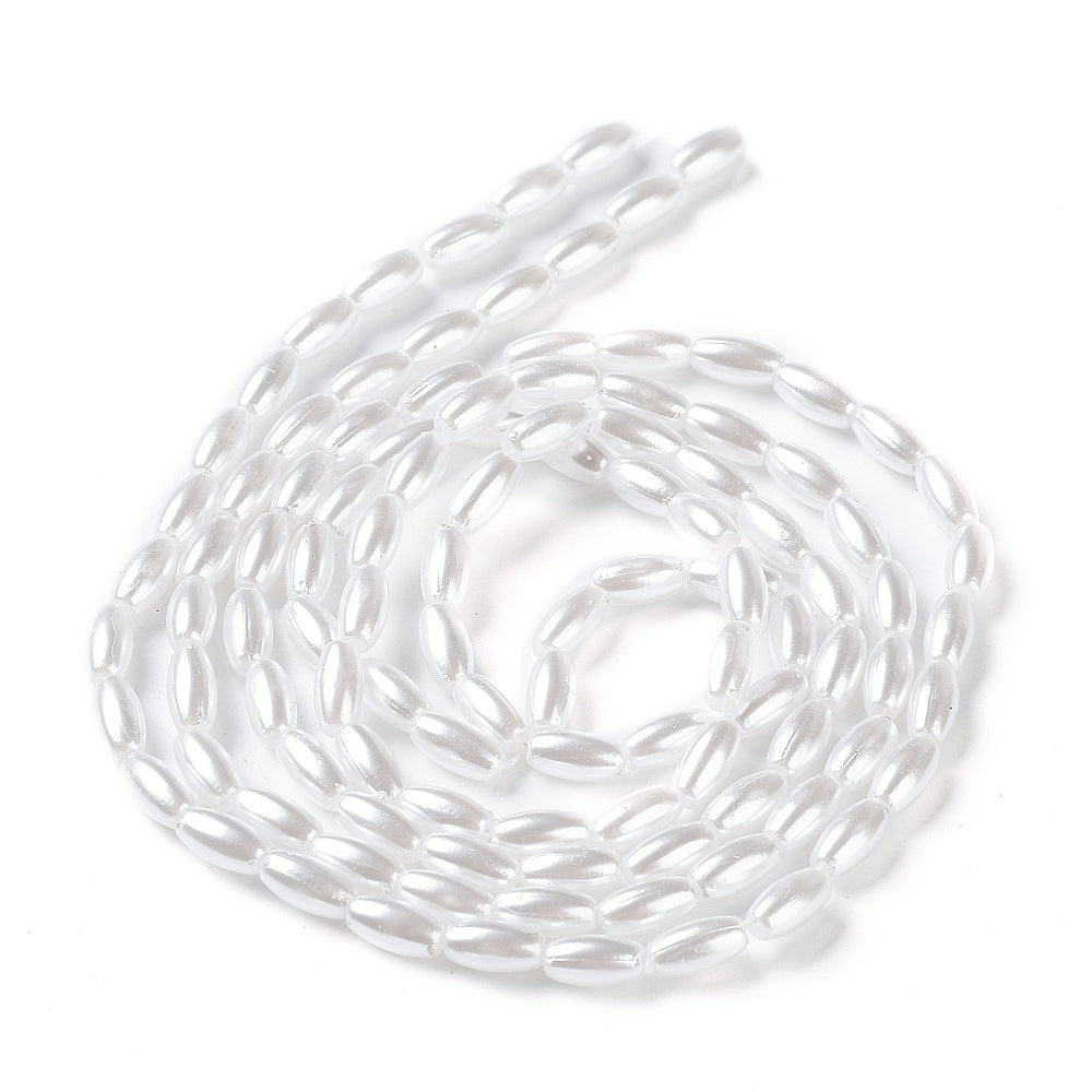 4x8mm Acrylic Rice Pearls - Pack of approx 100 - White