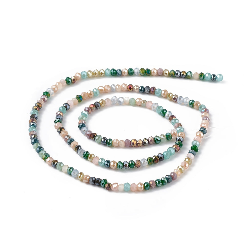 3x2.5mm Crystal Rondelle Bead Strand – Approx 180 Beads – Sage Mix