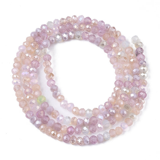 3x2.5mm Crystal Rondelle Bead Strand – Approx 180 Beads – Rose