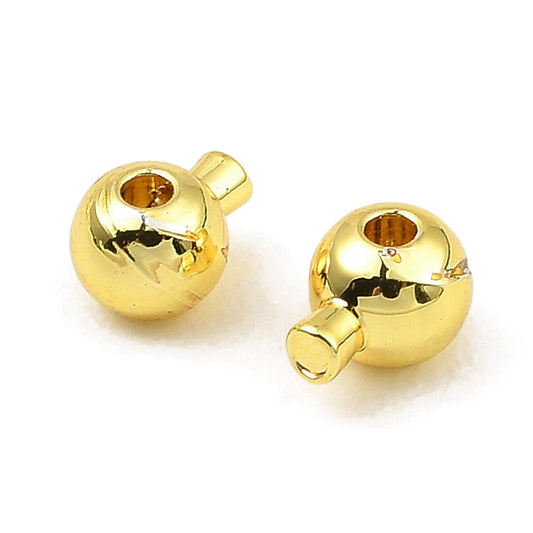 18k Gold Plated 3.5mm Magic Crimp Balls - Pack of 10