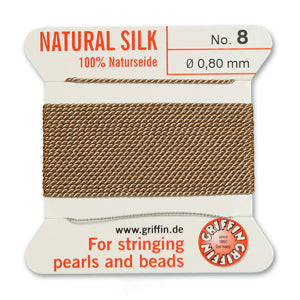 Griffin Silk Bead Cord No8 (0.8mm)– Beige