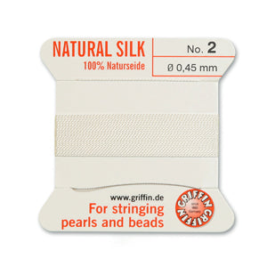 Griffin Silk Bead Cord No2 (0.45mm) – white