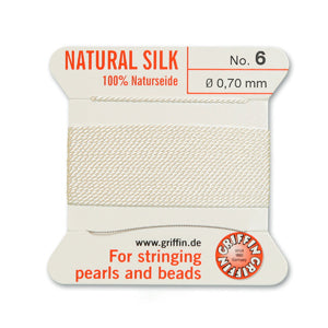 Griffin Silk Bead Cord No6 (0.7mm) – white