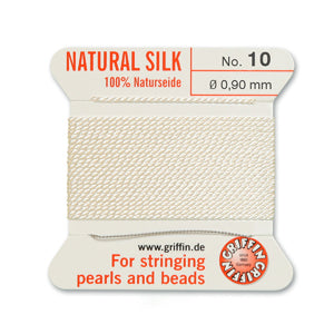 Griffin Silk Bead Cord No10 (0.9mm) - white