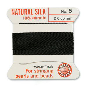Griffin Silk Bead Cord No5 (0.65mm) β Black