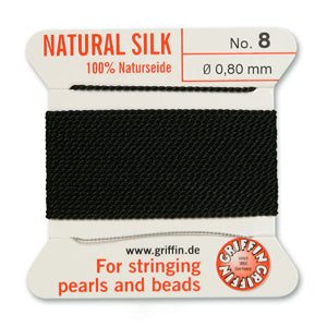 Griffin Silk Bead Cord No8 (0.8mm) – Black