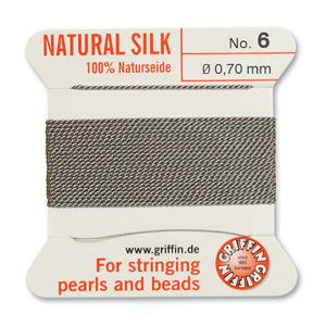 Griffin Silk Bead Cord No6 (0.7mm) β Grey