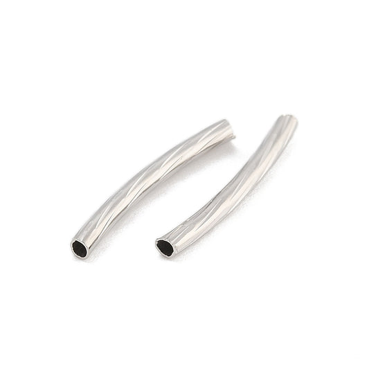 Silver Tone Faceted Spacer Tubes 15x1.2mm - 20 Pack