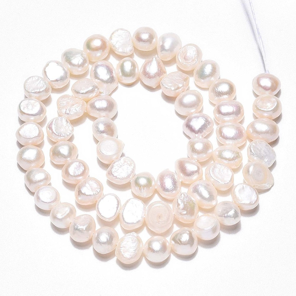 6-7mm Cream Nugget Freshwater Pearl Strand - Approx 55 Pearls