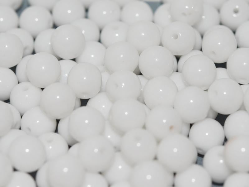 3mm Pressed Glass Round Beads - Pack of 100 - Chalk White