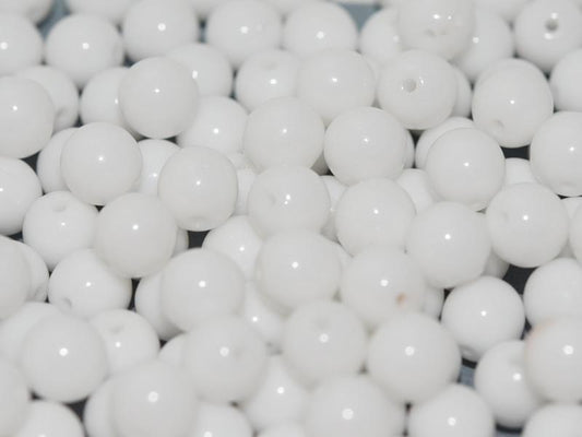 3mm Pressed Glass Round Beads - Pack of 100 - Chalk White