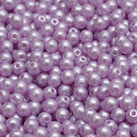 3mm Pressed Glass Round Beads - Pack of 100 - Pastel Light Rose