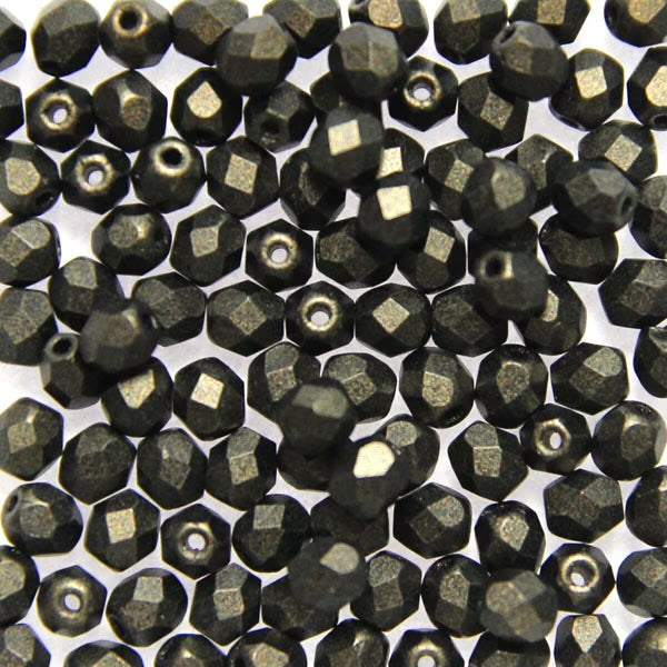 3mm Czech Fire Polish β 23980-84100-14495 Metallic Suede Dk Green x 100