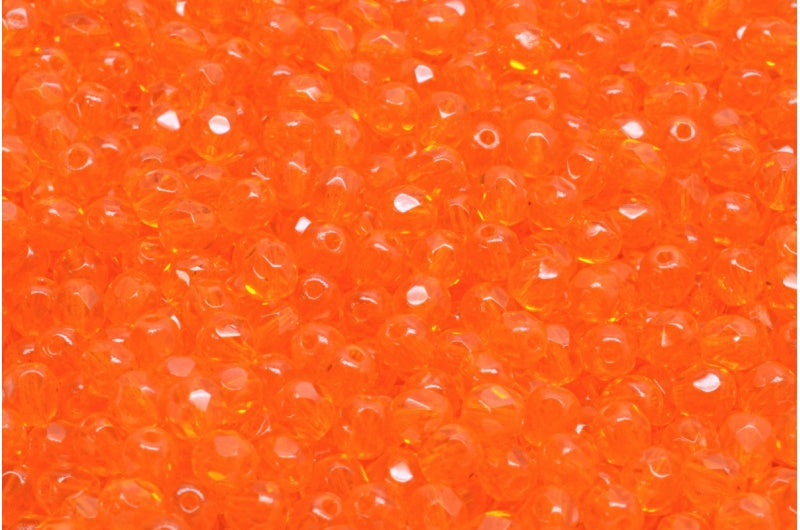 4mm Czech Fire Polish β 90010 Satsuma Orange x 100