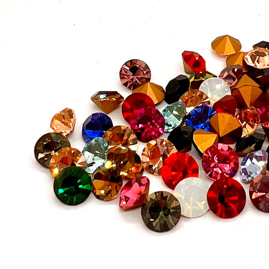 Vintage Preciosa Chaton - SS38 - 8mm - Pack of 5 - Mixed Colours