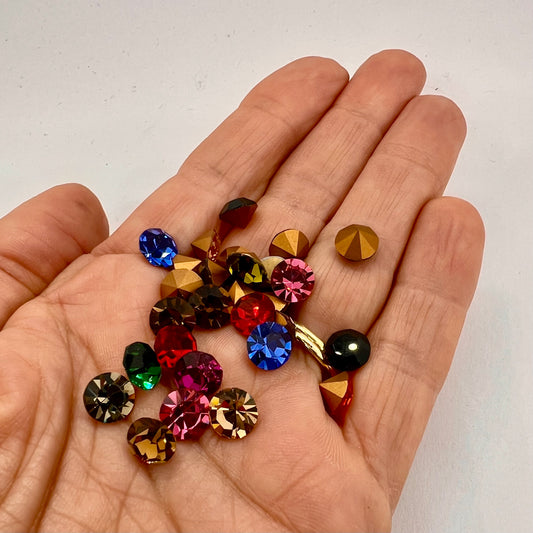 Vintage Preciosa Chaton - SS38 - 8mm - Pack of 5 - Mixed Colours