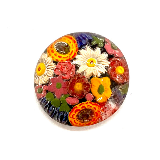 Vintage (1950s) Hand Painted Czech Glass Cabochon - 28mm (CAB1)