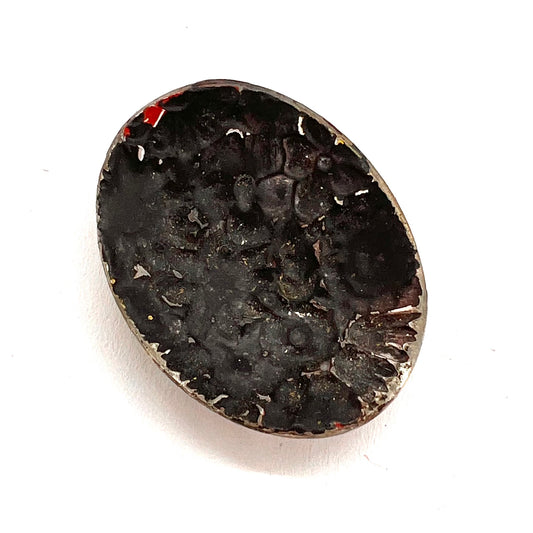 Vintage (1950s) Hand Painted Czech Glass Cabochon - 32x22mm (CAB3)