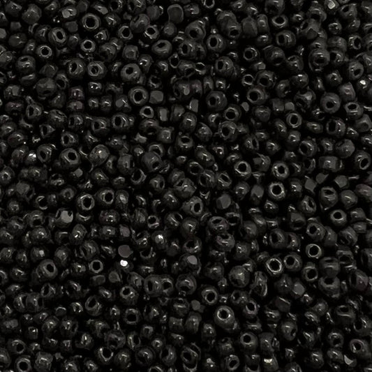 Vintage Czech Charlottes - Size 11/0 (2mm) - Jet Black - 5g Bag