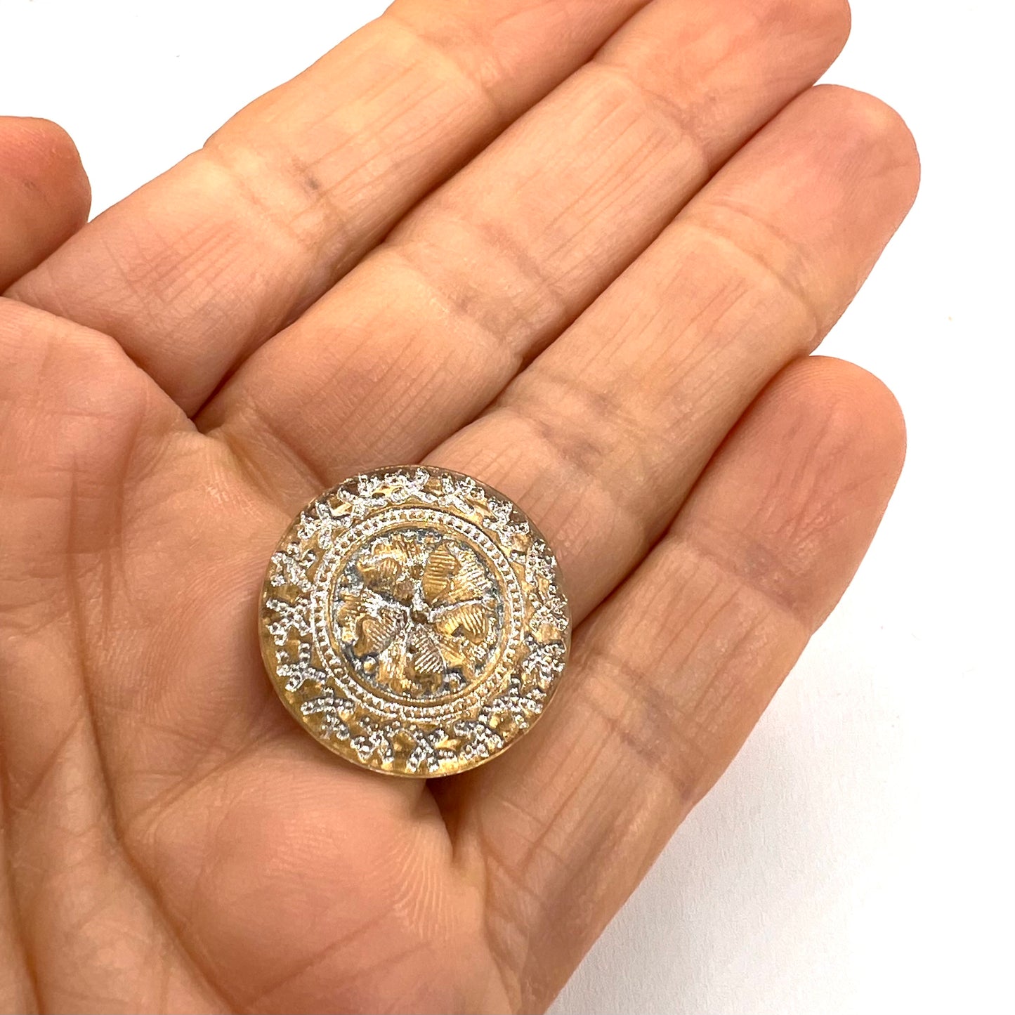 Vintage Czech Glass Button - 23mm (Button1)