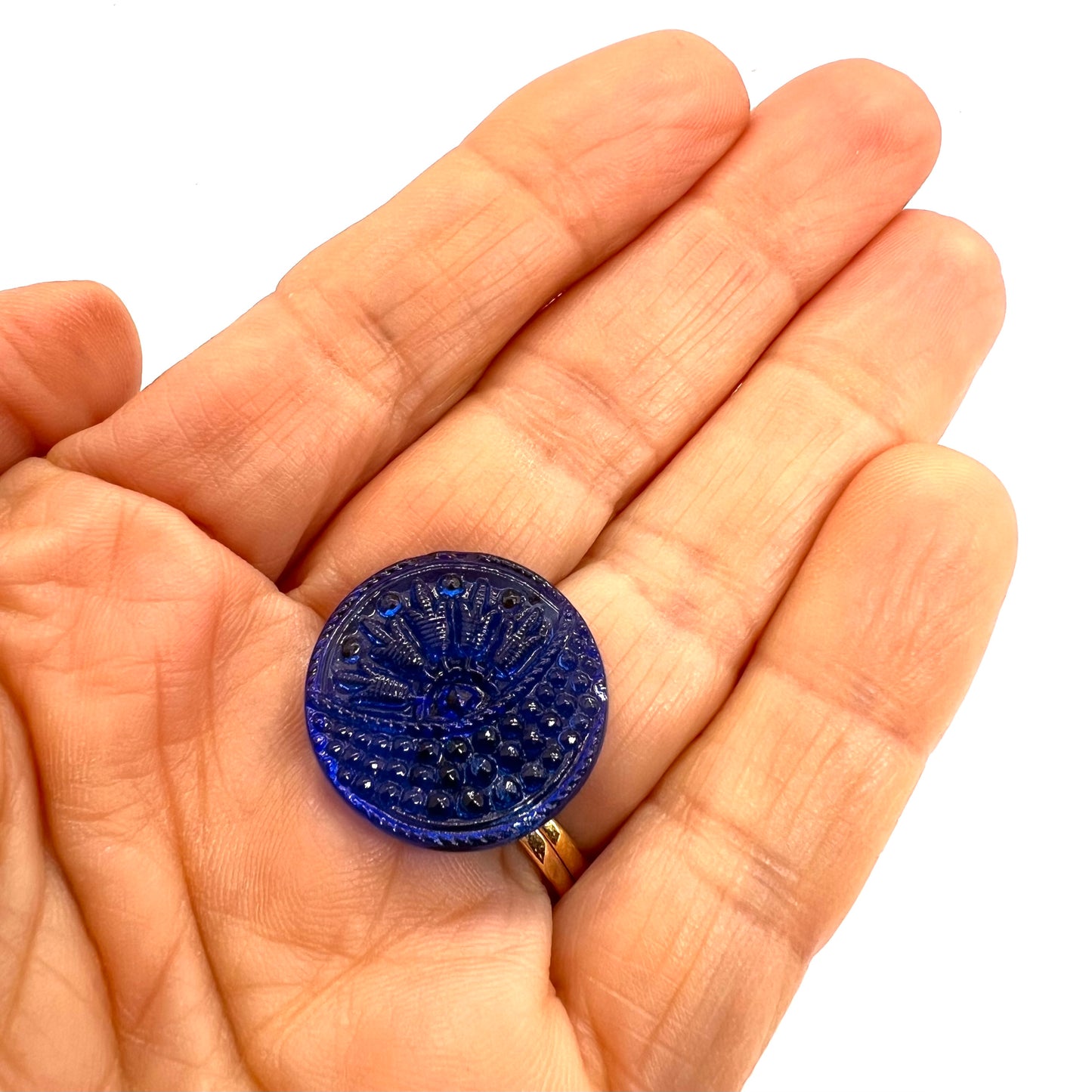 Vintage Czech Glass Button - 23mm (Button3)