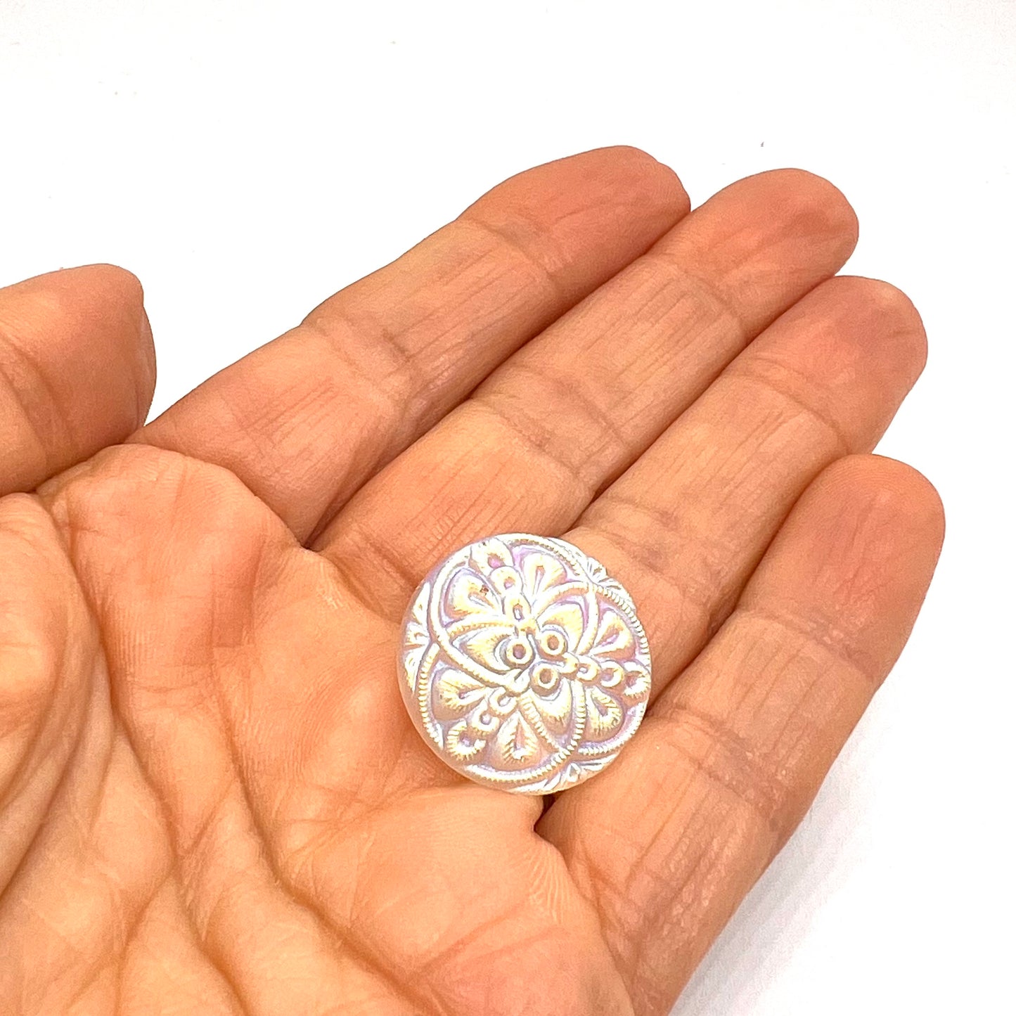 Vintage Czech Glass Button - 23mm (Button5)