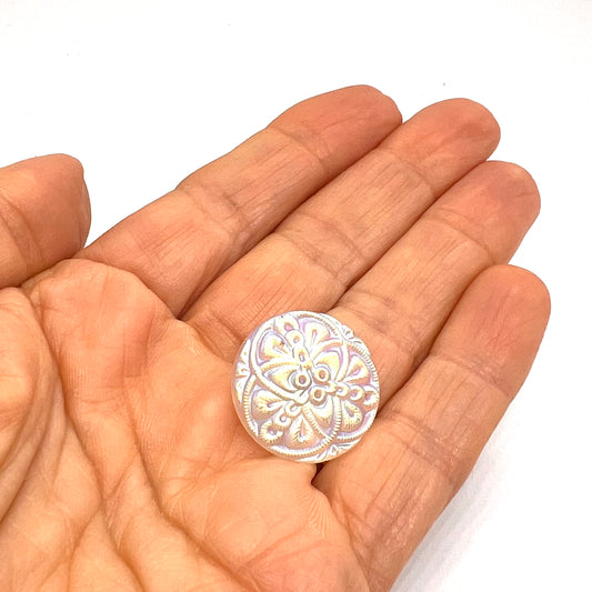 Vintage Czech Glass Button - 23mm (Button5)