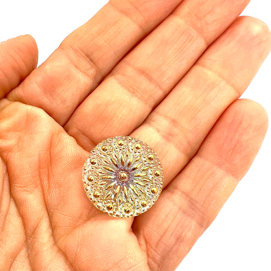 Vintage Czech Glass Button - 23mm (Button7)