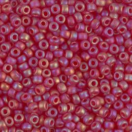 8/0 Miyuki Seed Beads - 25g Bag – Matte Transparent Red AB - Colour 141FR