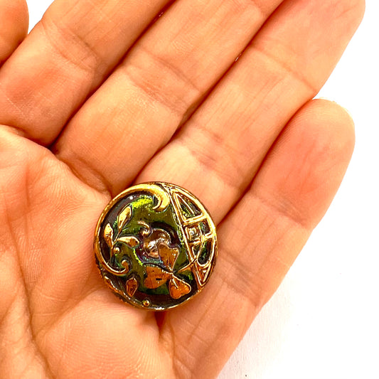 Vintage Czech Glass Button - 23mm (Button9)