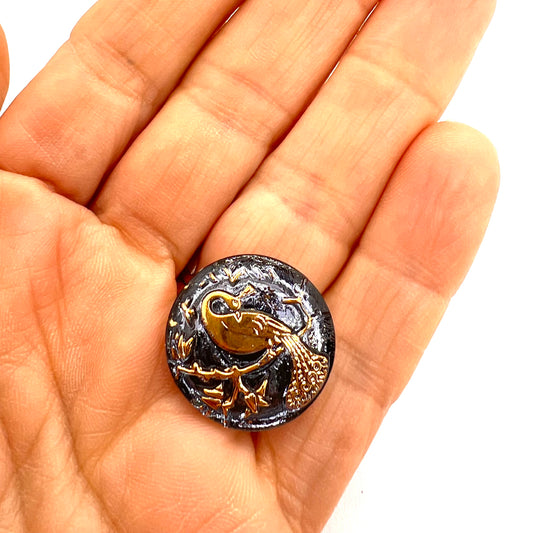 Vintage Czech Glass Button - 23mm (Button8)