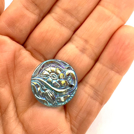 Vintage Czech Glass Button - 23mm (Button10)