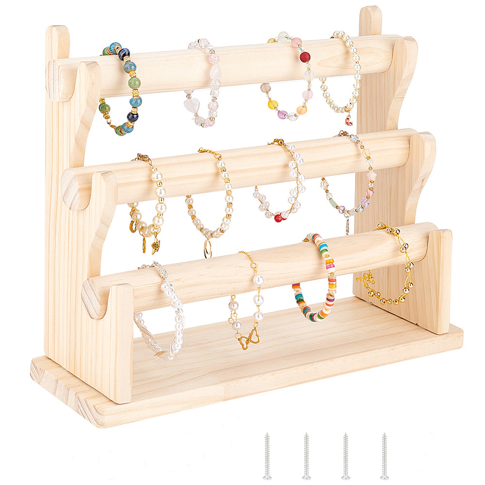 3 Tier Wooden Bracelet Display