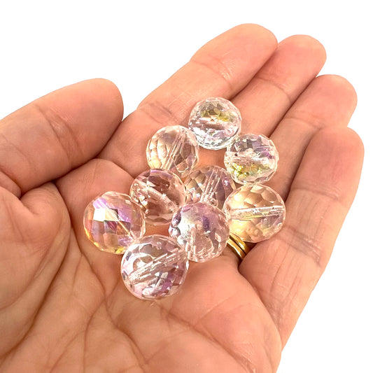 14mm Czech Fire Polish – 00030/28701 – Crystal AB – Pack of 1