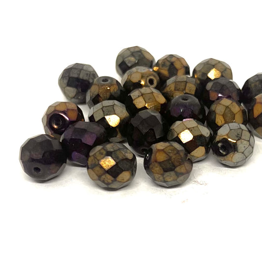 10mm Vintage Czech Fire Polish – 23980/21495 – Jet Nut – Pack of 1 0