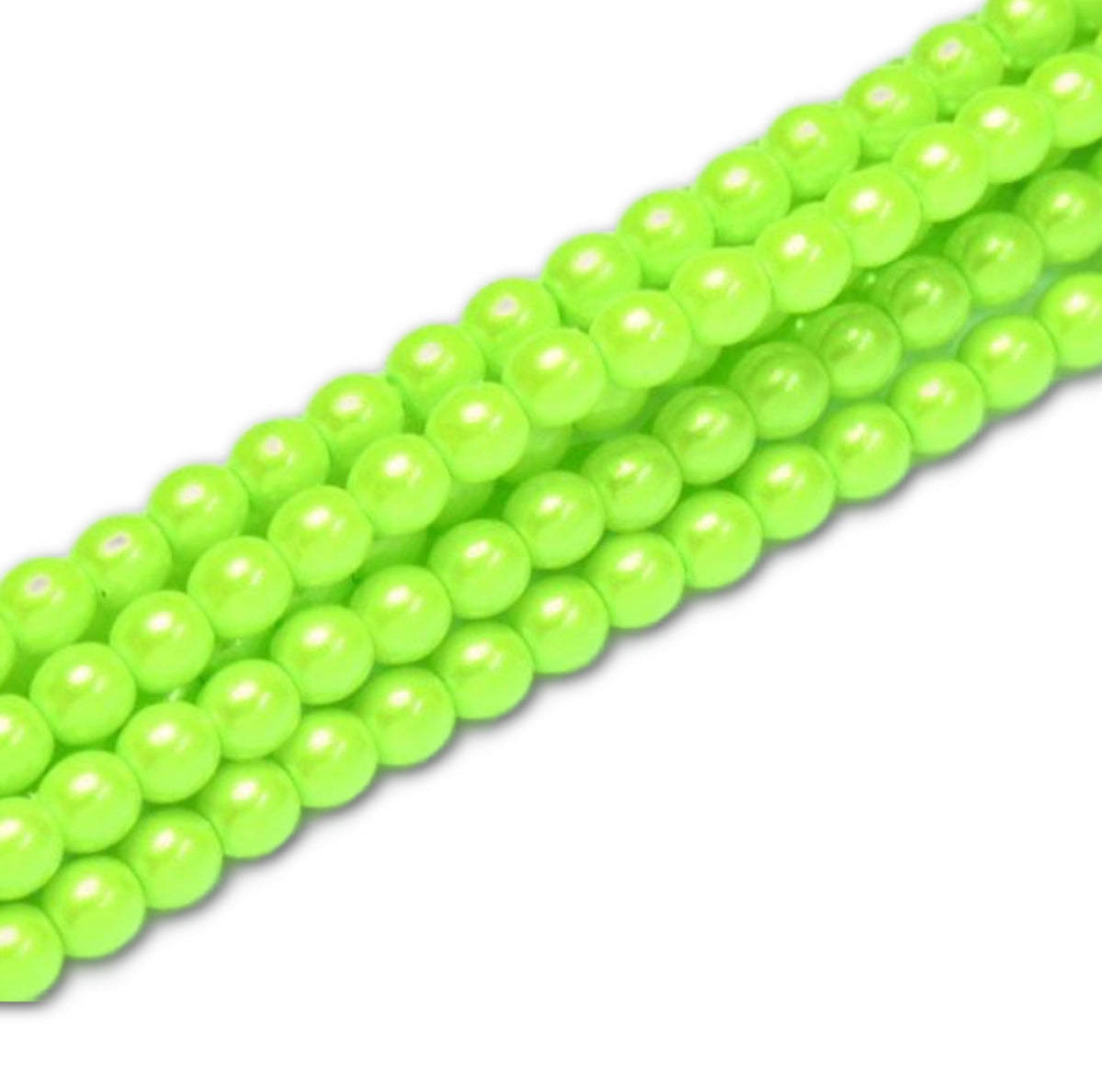 3mm Czech Round Glass Pearl - Bag of 100 β 30022 - Frosted Neon Lime