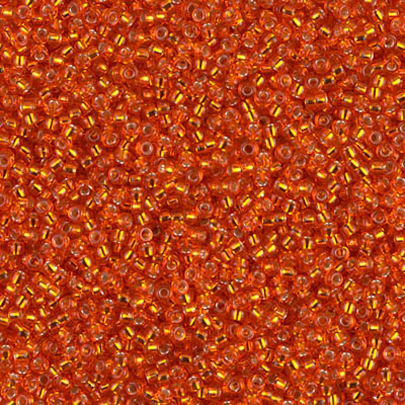 11/0 Miyuki Seed Beads - 25g Bag – Silver Lined Tangerine – Colour 9