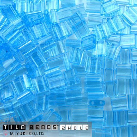 Miyuki Tila Beads - 5g Bag - Transparent Light Blue