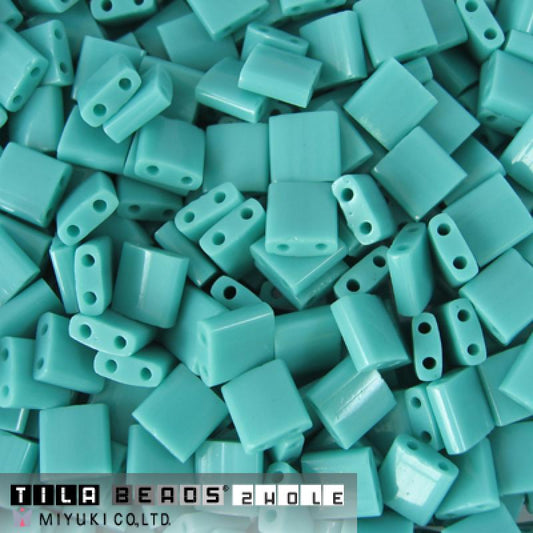 Miyuki Tila Beads - 5g Bag - Opaque Turquoise Green