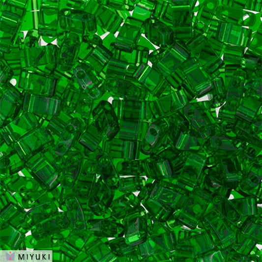 Miyuki Half Tila Beads - 5g Bag – Transparent Green