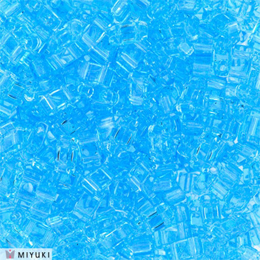 Miyuki Half Tila Beads - 5g Bag - Transparent Light Blue