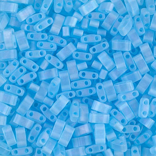 Miyuki Half Tila Beads - 5g Bag - Matte Transparent Light Blue AB
