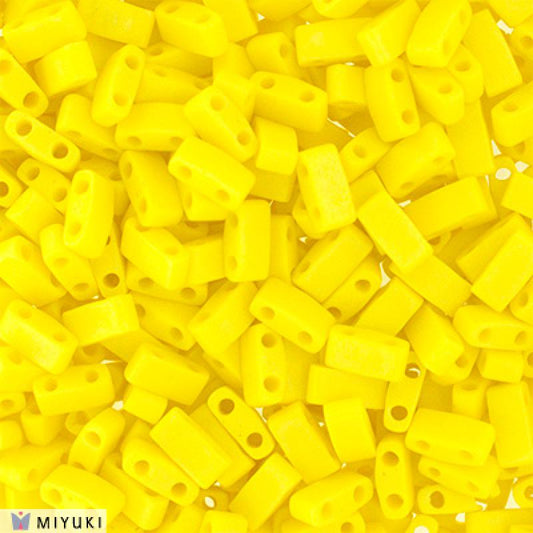 Miyuki Half Tila Beads - 5g Bag - Matte Opaque Yellow AB