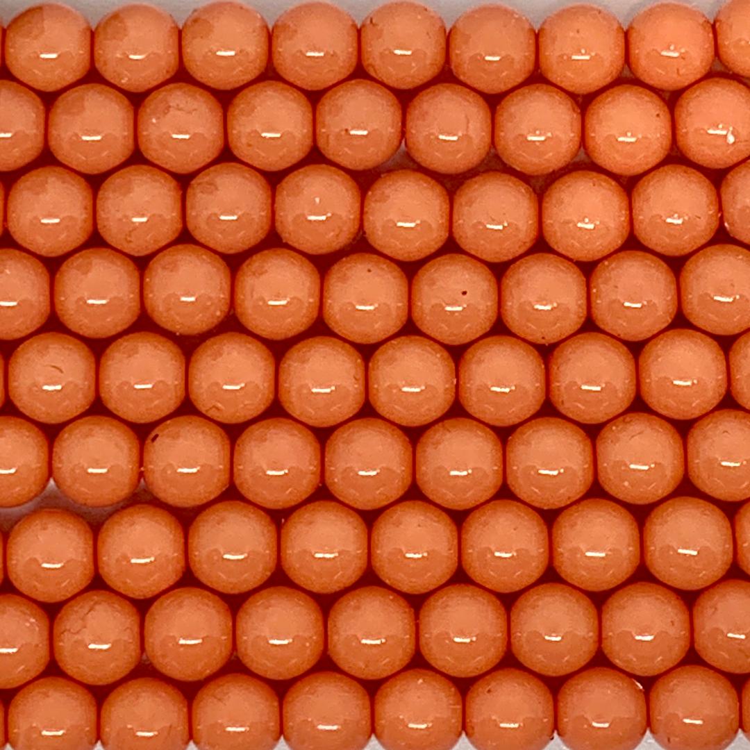 6mm Czech Round Glass Pearl Strand of 36 - 58009 Melon