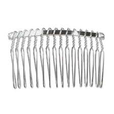 Silver Tone Hair Comb 80mm (approx 3 inches)