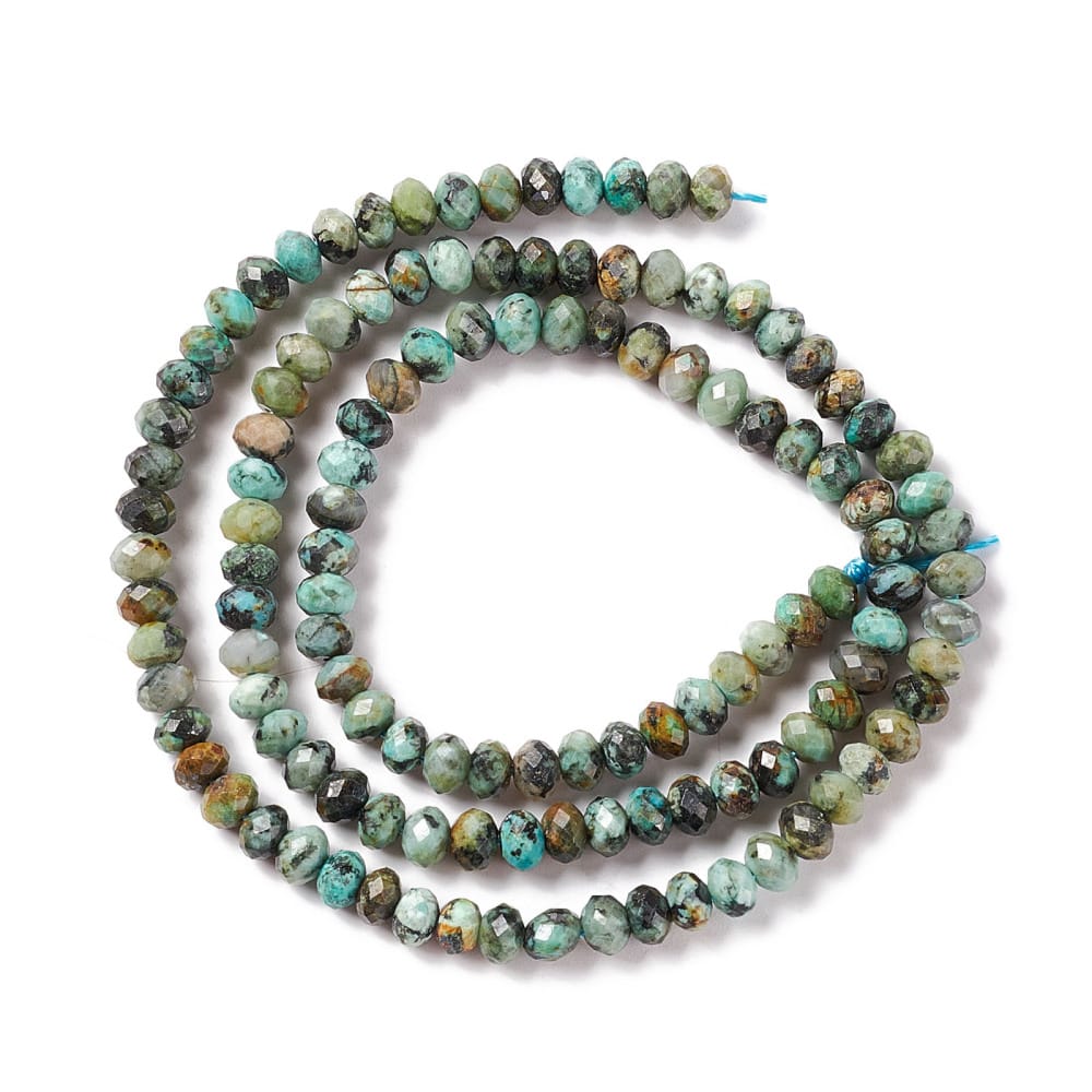 4x3mm African Turquoise Rondelle Strand - Approx 120 Beads