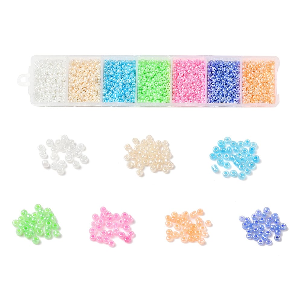 7 Colour Ceylon Pearl Seed Bead Box - 10g of Each Colour!