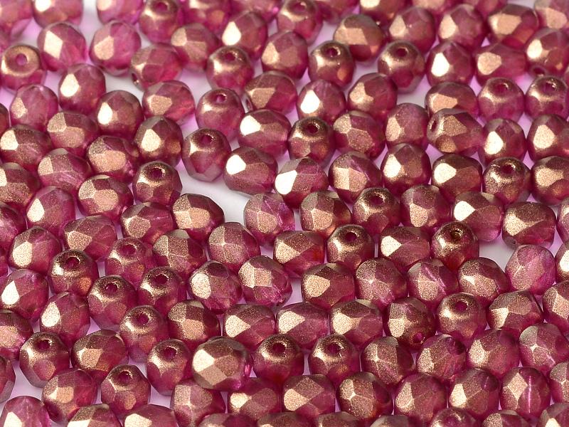 4mm Czech Fire-Polish – 29260 - Crystal Golden Touch French Rose x 100