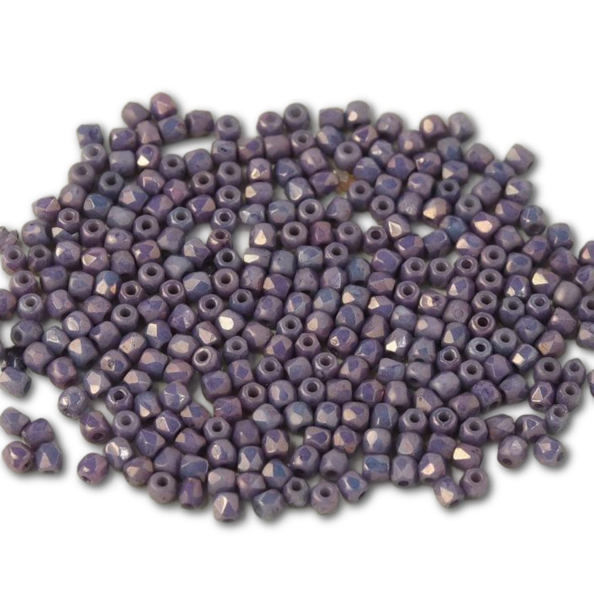 2mm True2 Firepolish Beads - Pack of 100 - Chalk White Lila Vega Luster